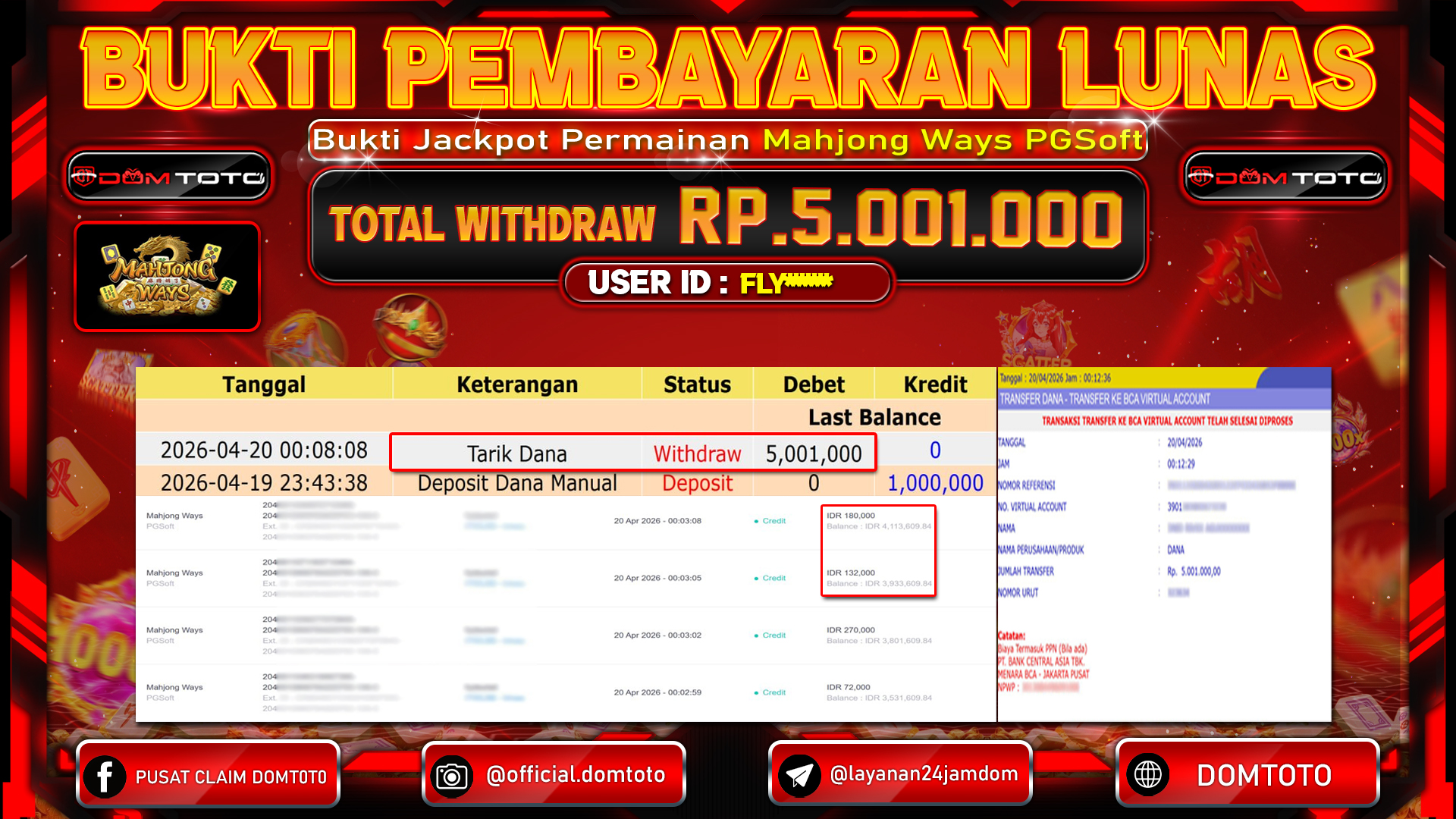 JACKPOT SLOT Mahjong Ways PGSoft 20 APRIL 2026